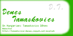 denes tamaskovics business card